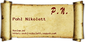 Pohl Nikolett névjegykártya